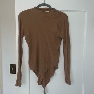 Long Sleeve Tan Bodysuit
